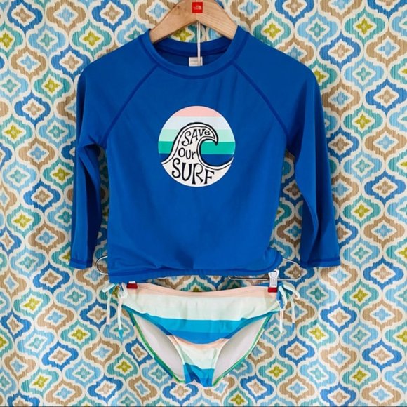 GYMBOREE Rash guard and swim bottoms (size L) - Picture 1 of 9